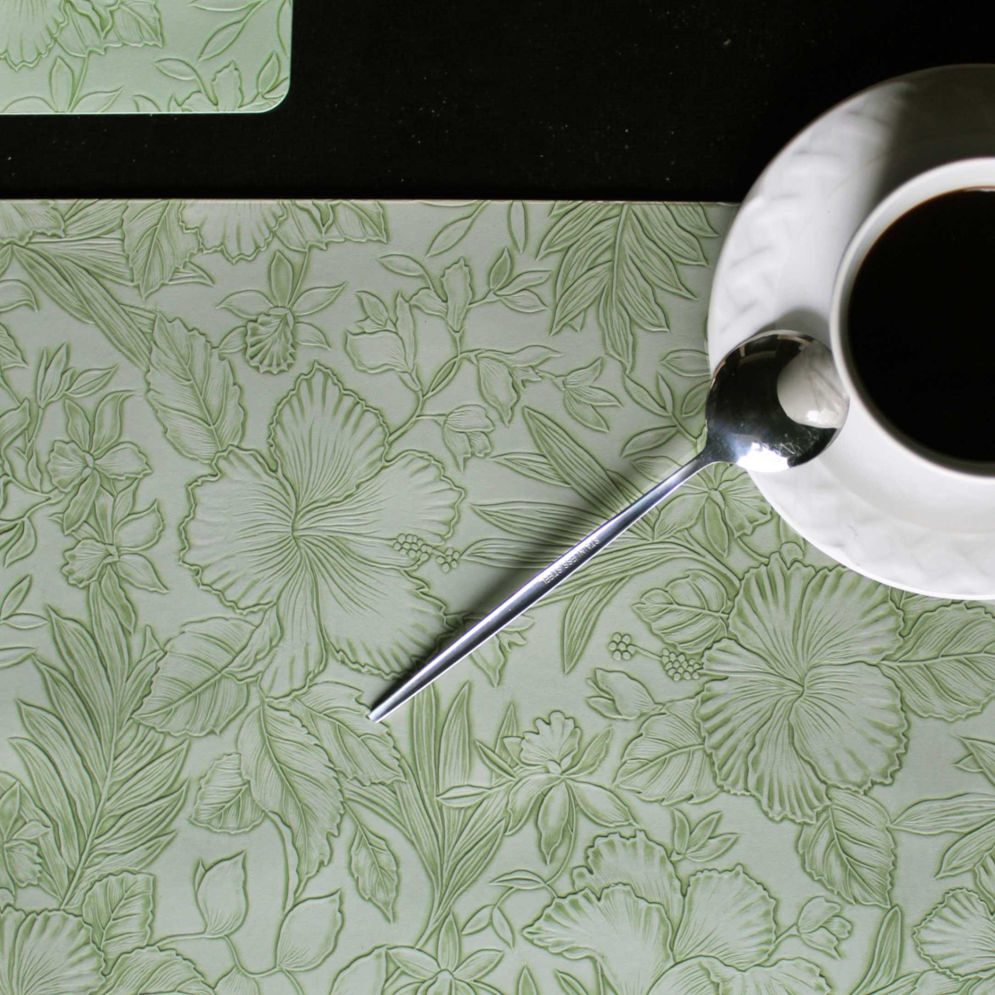 Mantel individual verde: Colección Victoria