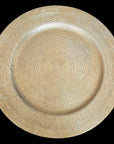 Plato de Presentación Dorado con Textura Circular – 33 cm de Diámetro 🌟